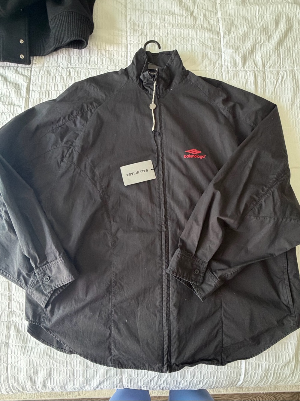 Balenciaga original tracksuit overshirt black red logo jacket